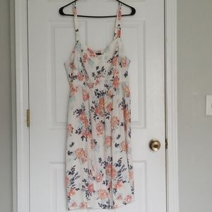 Plus Size Mostly Off-White Floral Dress